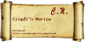 Czigán Marica névjegykártya